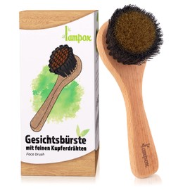 lampox Body Brush, Face Brush with Fine Copper Wires, Copper Brush, Dry Brush, Bath Brush, Energy Brush with Copper, Back Brush, Lymphatic Drainage (Face Brush)