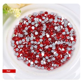 Onwon 1440 Pcs Crystal Flat Back Brilliant Round Rhinestones Glass Stones Glitter Gems Faux Diamond for Craft,Nail Art,Shoes,DIY Decorations (SS16 / 4mm, Light Siam)