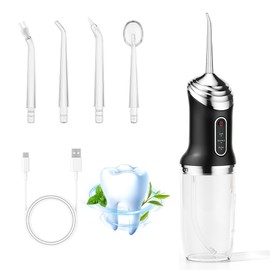 Tragbarer Zahnwasser-Flosser – wiederaufladbar und wasserdicht IPX7 Munddusche, Tiefenreinigung für Zähne und Zahnfleisch, kabelloses Design für Reisen und Heimgebrauch