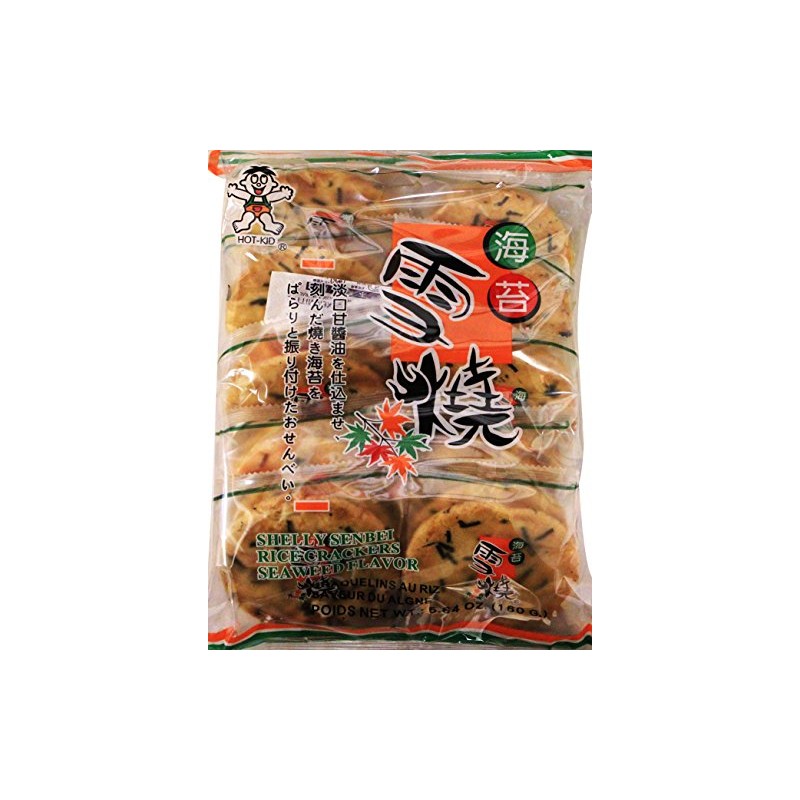 米餅Hot-Kid Japanese Style Shelly Senbei Rice Cracker -Seaweed 5.64 oz