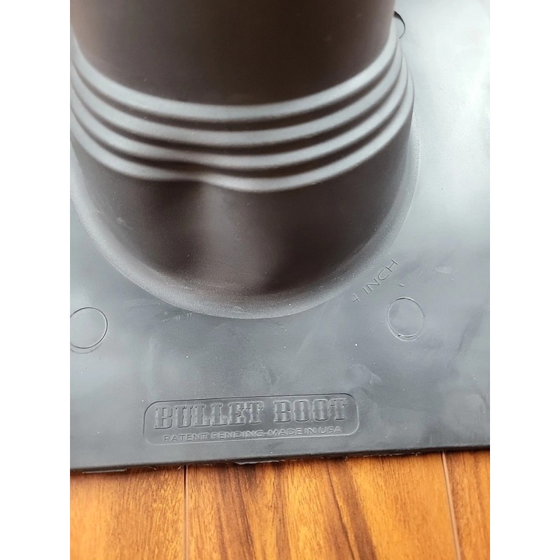 Bullet Boot Pipe Flashing Boot Brown 4” Rubber