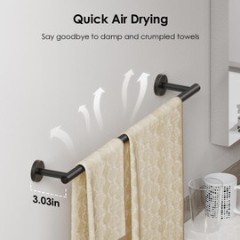 FORIOUS Bathroom Hardware Accessories Set, SUS304 Stainless Steel Towel Bar Set, Modern Towel Racks Holder for Bathroom, Toilet Paper Holder Wall Mounted 4 Pieces(24" Bar, Matte Black)