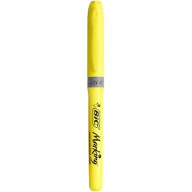 BIC Marcatextos Marking con Grip Ergonómico Línea de 1.6 y 3.3 mm Punta Cincel Doble Trazo Máxima Fluorescencia Highlighter Surtido de Colores 5 Piezas