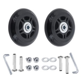 Joyangy 68 x 24mm Luggage Wheels Replacement, 2Pcs Rubber Suitcase Swivel Caster Wheels Repair Kit, Sturdy Smooth Rolling for Carry-on Roller Bag, Trolley, Travel Case