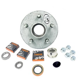 SOUTHWEST WHEEL Galvanized 5-Hole, 4.5" Bolt Circle Idler Hub for 3,500 lb. Axles (Pro-Kit)