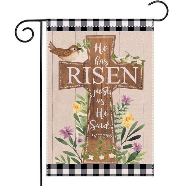 Easter He is Risen Garden Flag for Outside 12x18 Double