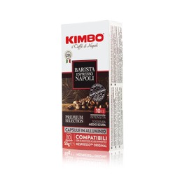 KIMBO - Barista Espresso Napoli Coffee capsules Intensity 10 / Medium-Dark Roast - Box of 100 Capsules Compatible With Nespresso Original