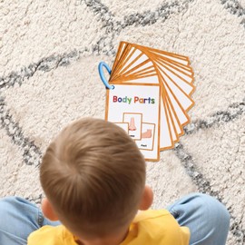 Body Parts English Flash Cards - English Pocket Card Body Parts Flash Card - Preschool Learning Flashcard Educational Words Flashcard for Children