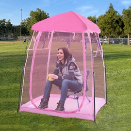 All Weather Proof Pod Sports Tent,Outdoor Weather Tent Sports Pod Instant Tent Shelter with Sealed Floor,MultiPod Screen Tent with Carry Bag,Bubble Tent for Sport Event,Camping,Fishing-51"x51"x62"Pink