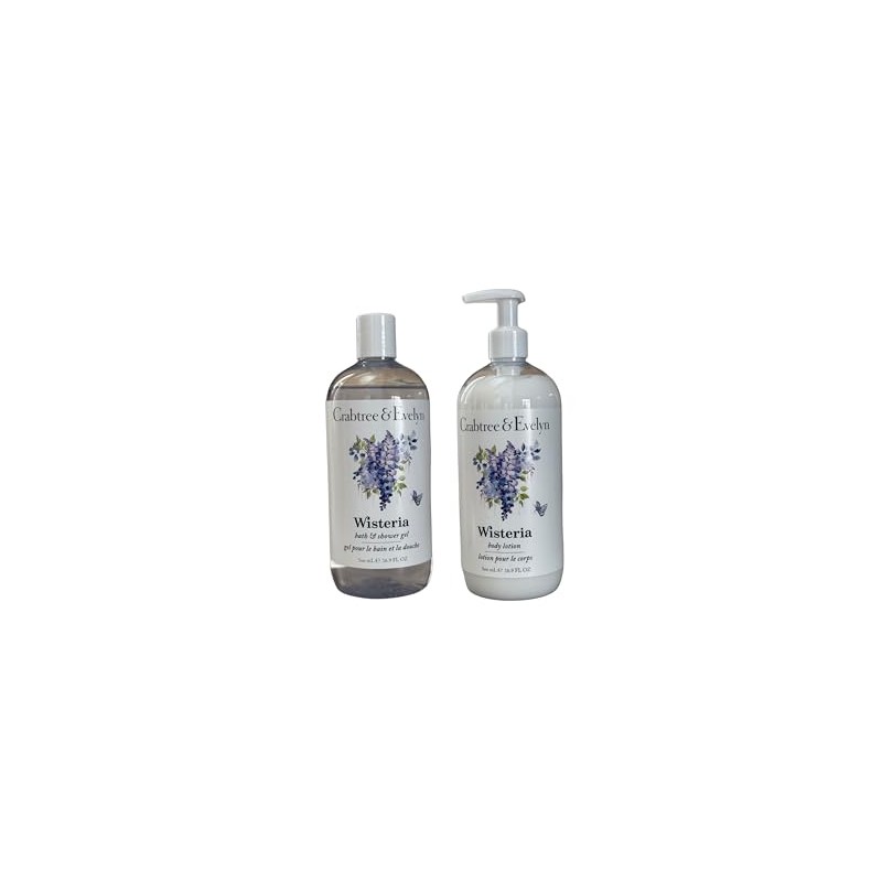 Crabtree & Evelyn Wisteria Bath Set Shower Gel and Body