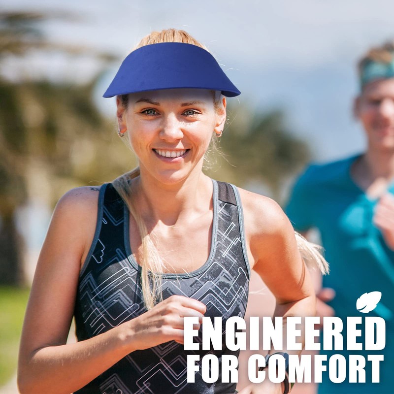 Vabean 3 Pcs Sun Visors for Women Solid String Sun