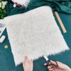 BENECREAT 40 x 40 cm Beige Faux Fur Fabric, Soft