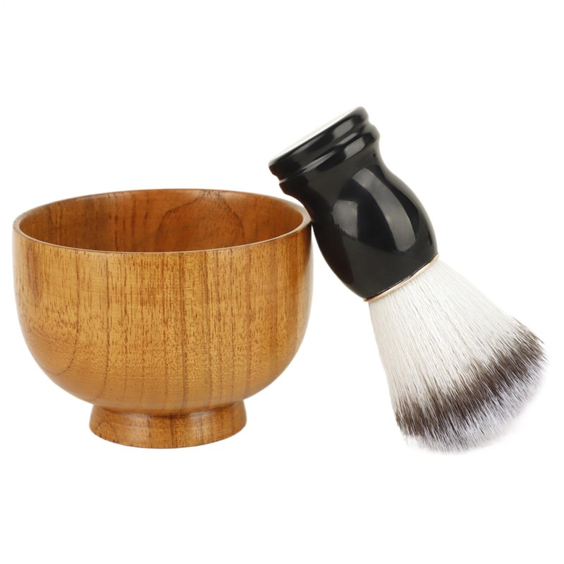 Shave Brush and Bowl,Comfortable Handle Men Shaving Brush | Reusable