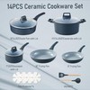CAROTE 14 Pcs Ceramic Cookware Set, Pots and Pans Set
