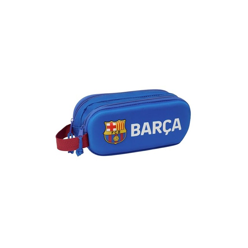 Safta F.C. Barcelona 3D Double Pencil Case for Children, Ideal