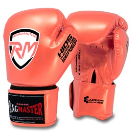 RingMaster Sports Kids Boxing Gloves Carbon Leather Training Sparring Punch Bag Mitt (Pink, 2 oz)