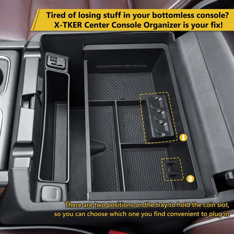 Center Console Organizer Tray Compatible with 2014-2018 Chevy Silverado/GMC Sierra