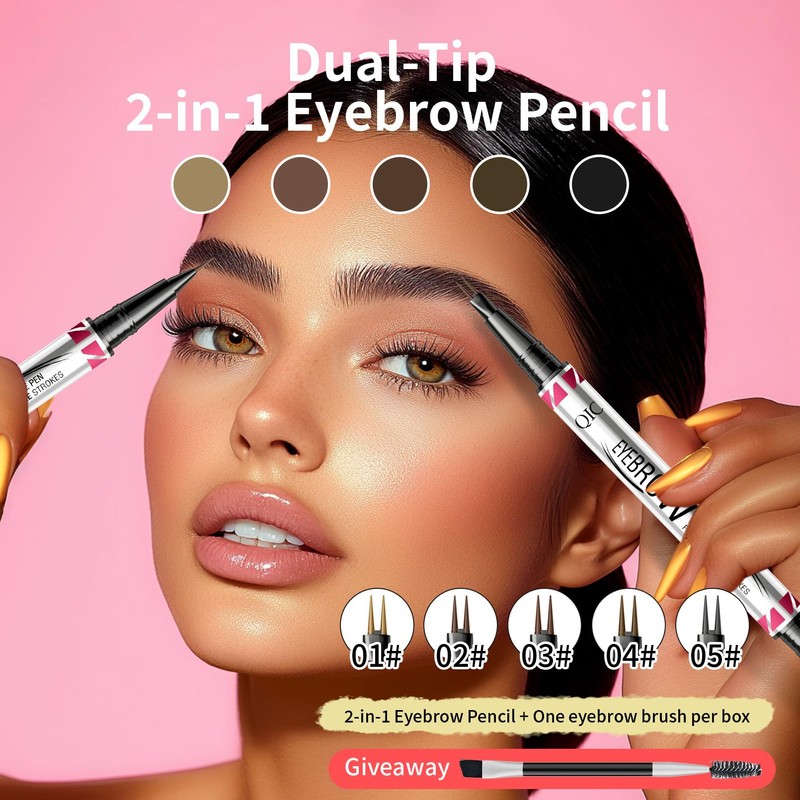 2 in 1 Eyebrow Pencil, Eyebrow Pencil with Two Ends
