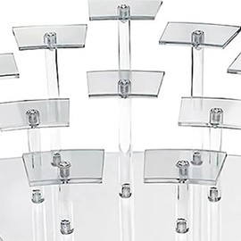 Byttlerom 10 Seats Transparent Acrylic Display Shelf Stands for Dessert Stand,Makeup Organizer