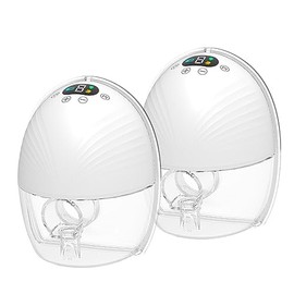 Bomba eléctrica portátil portátil de 2 piezas, bomba eléctrica manos libres para alimentación, 3 modos, 9 niveles de succión, pantalla LED, botón de  