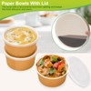 JarThenaAMCS 32oz Large Paper Bowls with Lids 50 Pack Disposable