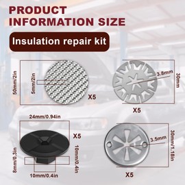 20 Pieces Heat Shield Repair Kit, Manganese Steel Car Exhaust Shield Repair Kit, Clamping Discs Heat Protection Plate, Compatible with Most Cars