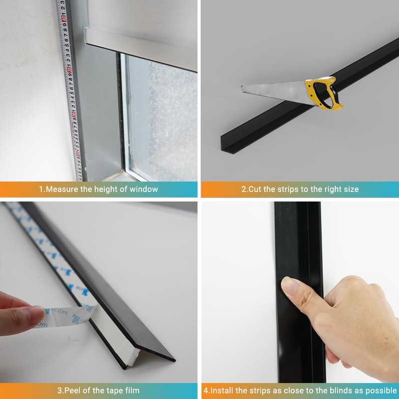 Blindify Light Blockers Blackout Side Tracks, PVC Blackout Side Strips