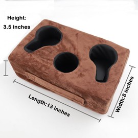 Sofa Cup Holder, Couch Cup Holder Pillow, Sofa Arm Table, Sofa and Bed Drink Caddy, Remotes Holder for RV, Car, Beach（Brown）
