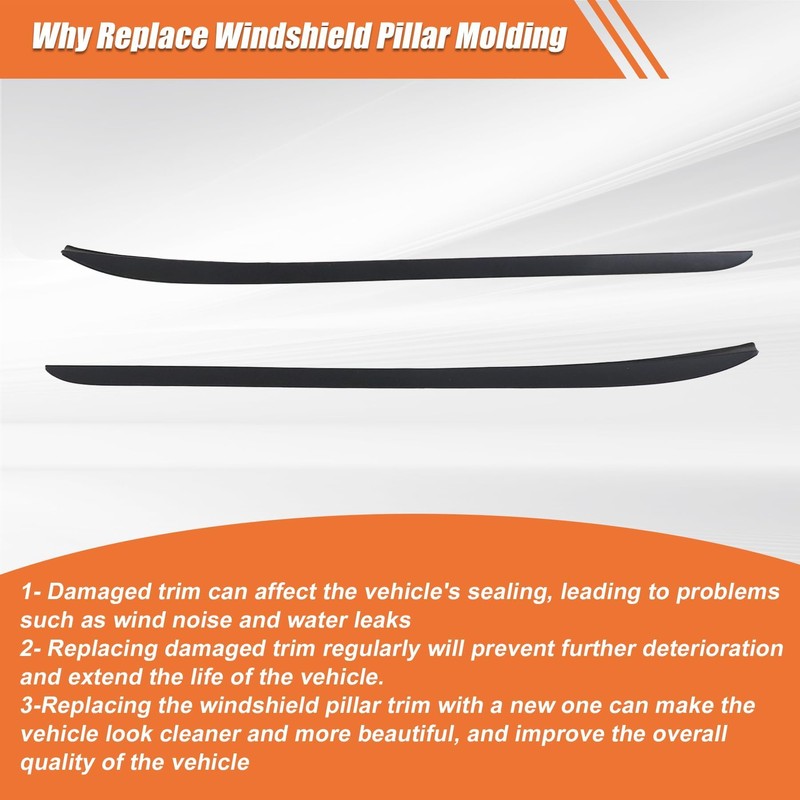 Driver & Passenger Side Windshield Pillar Molding Compatible with Ford