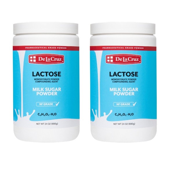 De La Cruz® Pure Lactose Monohydrate Powder NF 24 OZ (680 g)/ 2 PACK  Exp. 09/26