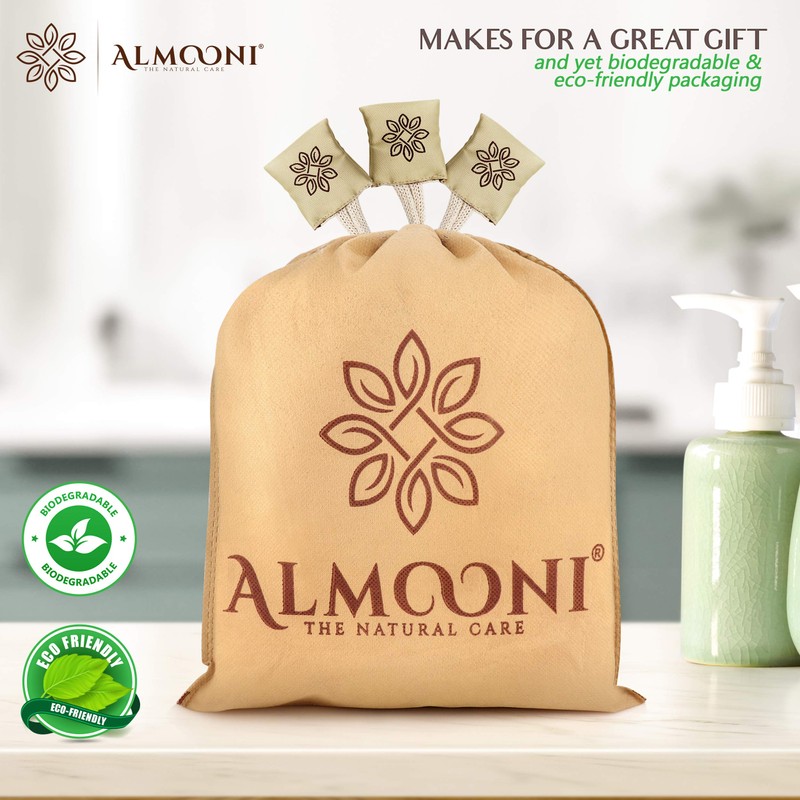Almooni Egyptian Loofah Exfoliating Body Scrubber, Natural Real Egyptian Shower
