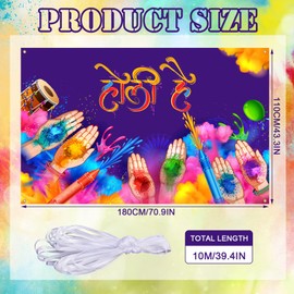 Happy Holi Photo Booth Backdrop Hindu Photography Home Wall Background Decoration Colorful Holi Decorations Backdrop Indian Paint Splatter Decorations Graffiti Style Photo Studio Props for Holi Party