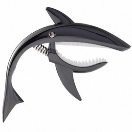 Capotasto Guitar Sharks Shaped Guitar Access, Zinc Alloy, Strong String Hold for Acoustic and Electric Guitars (1 pcs, Black)