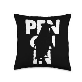 Animal and Pet Print Penguin Colorful Animal Shadow Silhouette Throw Pillow, 16x16, Multicolor