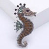 NOIAFZY 3PCS Shiny Rhinestone Seahorse Brooch - Retro Sparkling Sea