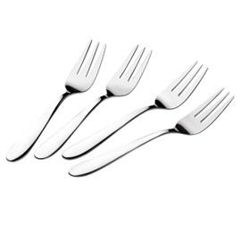 Lagostina Lavinia, Set 4 Forchette per Dolce in Acciaio Inox 18/10, Design Senza Tempo, Resistenti ed Eleganti, Finitura a Specchio, Lavabili in lavastoviglie