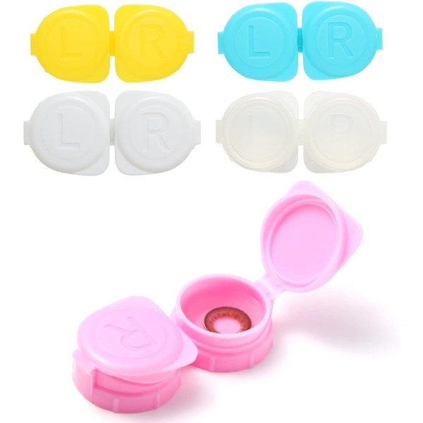 SUSUB 100-Pack Flip-Top Contact Lens Tight Lid Case Holder Storage Box Container Assorted Colors