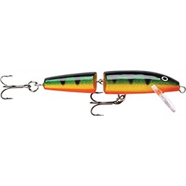 Rapala Jointed Lure with Two No. 5 Hooks, 1.5-2.1 m Swimming Depth, 9 cm Size, Legendary Perch