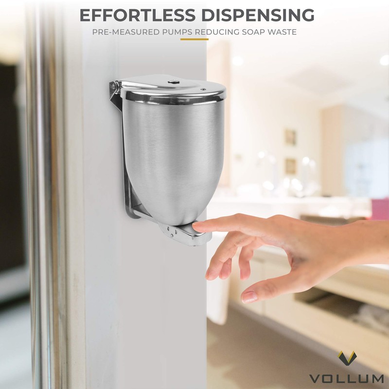 Vollum Powder-Soap Dispenser - 32 Ounce Stainless Steel Bathroom Soap