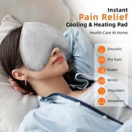 Conbella Heart Weighted Eye Mask, Heated Eye Masks for Dry Eyes, Warm Compress for Eyes, Multipurpose for Cramps, Joints, Neck, Moist Heat Compress for Soothing Muscle Pressure and Relaxation(Grey)