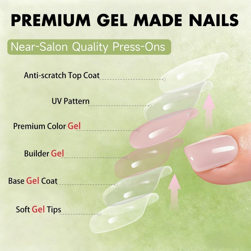 SXVME Press On Nails Short - Pastel Dusty Pink False