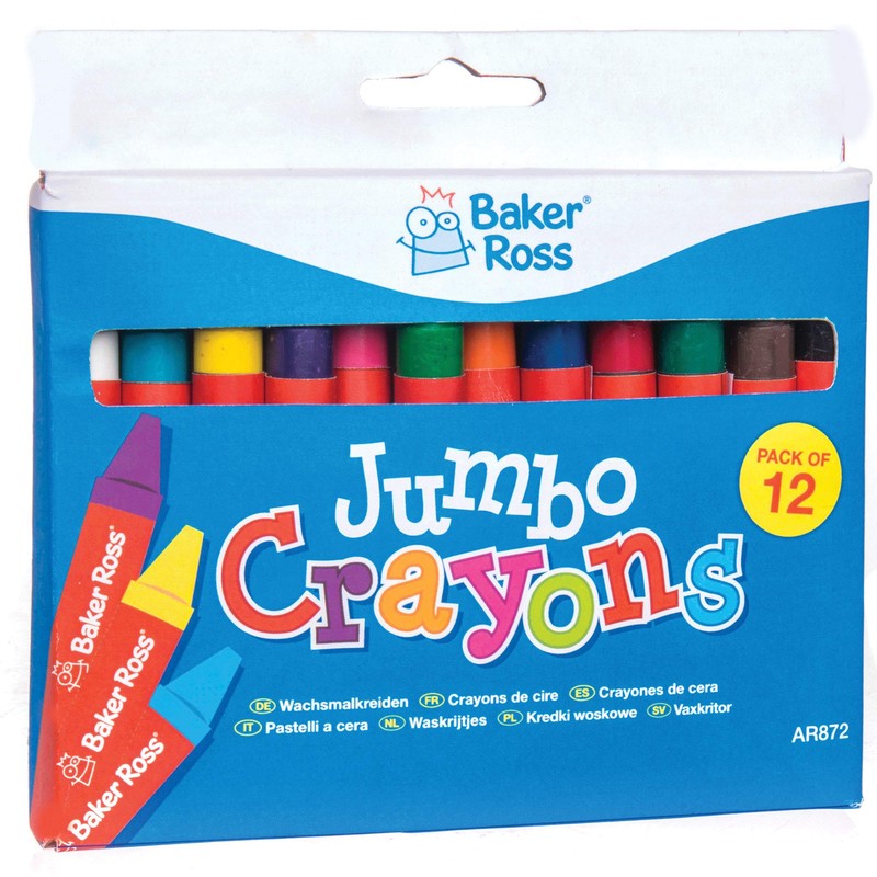 Baker Ross AR872 Chunky Wax Crayons for Kids Arts and