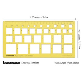 Traceease Geometric Drafting Sqaure Template Drawing Stencil, Designing Template Measuring Ruler