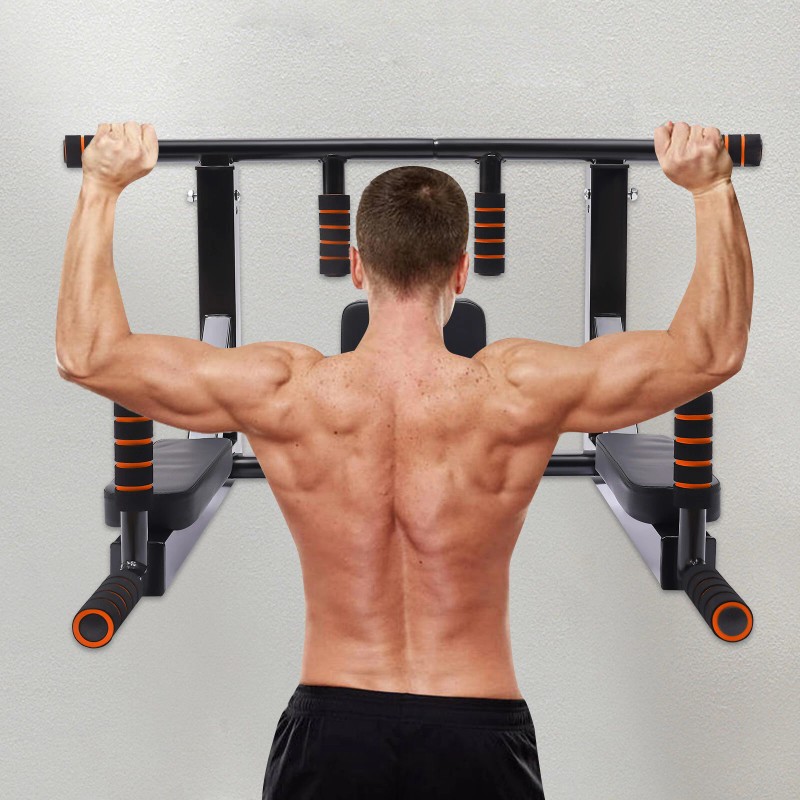 TBvechi Pull Up Bar Raise Dip Station Vertical Knee Exercise