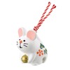 Decole ZSG-61212 Design Accessory ZSG-61212 White Mouse Zodiac Earthen Bell,