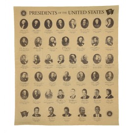 Treasure Gurus Presidents of The US on Antiqued Parchment Paper Historical Document Poster