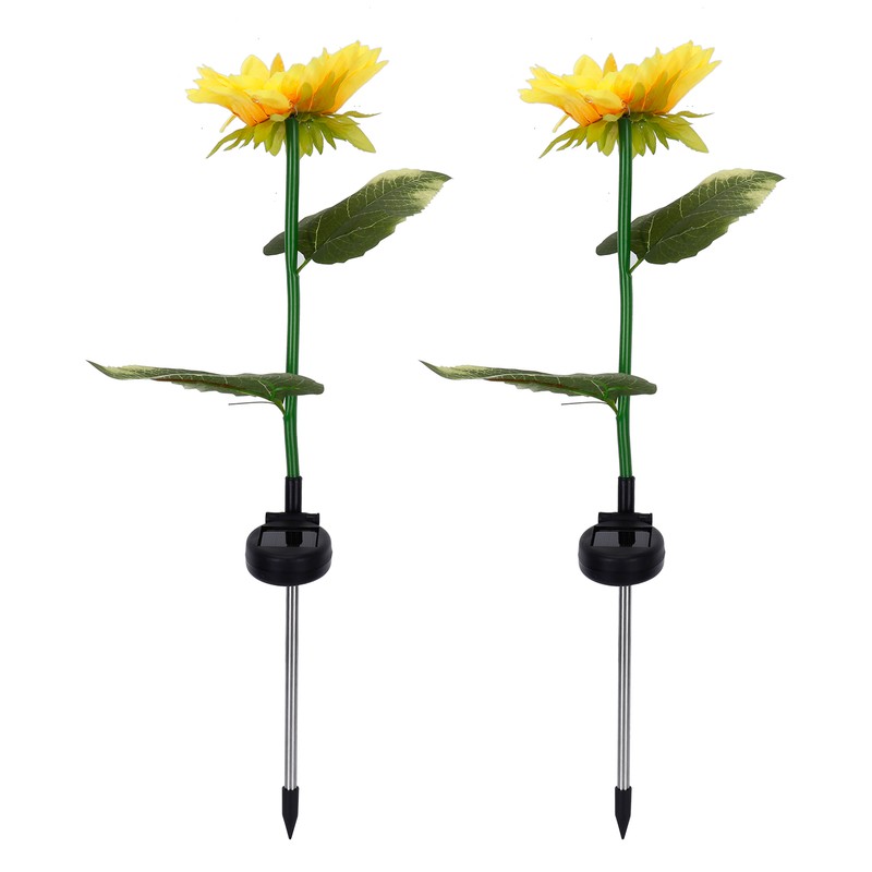 2Pcs Solar Powered LED Lamp Artificial Flower Light Garden Courtyard