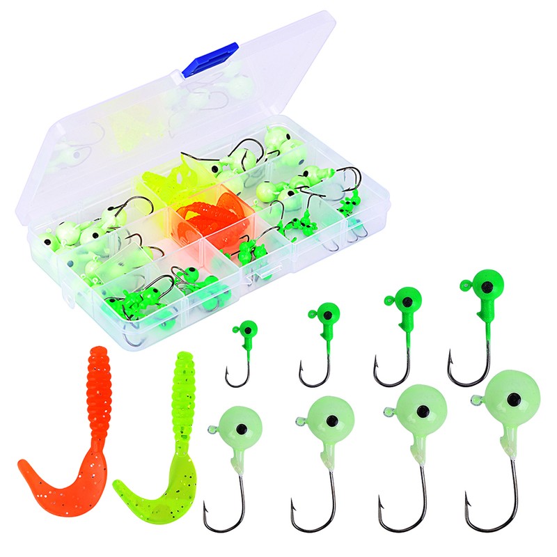 T0015 Luminous Jig Head Hook Soft Plastic Artificial Fishing Lures