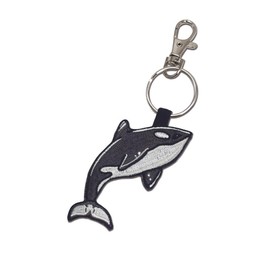 [HINIHAO HI,] 1 pc Killer Whale (Tiger Whale) Double-Sided Embroidered Key Chain
