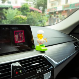 YGMONER Solar Chicken Car Dashboard Dancer - Easter Decorations Solar Powered Dancing Figure, Cute Chicken in Eggshell, Bobble Head Auto Accessory for Car, Office, Bookshelf